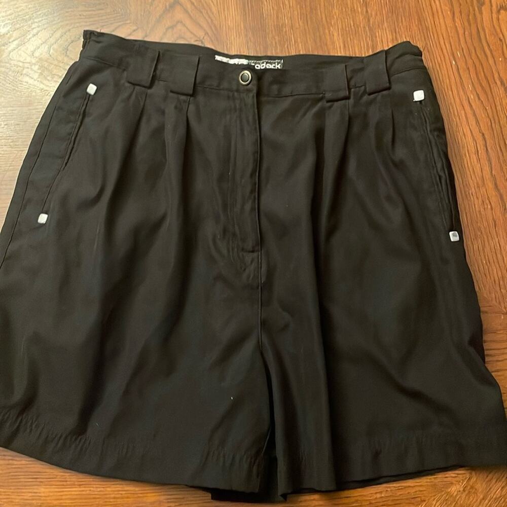 Jamie Sadock Vintage Pleated Dock Shorts Black Size 12 Golf